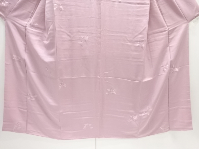  未使用品　蘇州刺繍草の実模様一ツ紋色無地着物